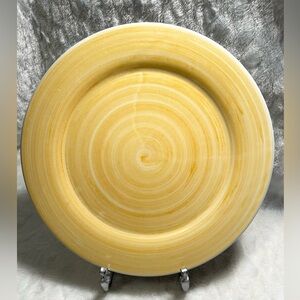 CALECA DINNER PLATE CHARGER YELLOW SWIRL HAND PAINTED ITALY 12 1/2” NO CHIPS